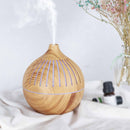 Essential Oil USB Aroma Diffuser - 180ml LED Light Wood Mist Humidifier-2