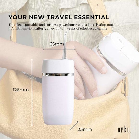 Mini Water Flosser Rechargeable Cordless Cleaner - Travel Oral Irrigator White