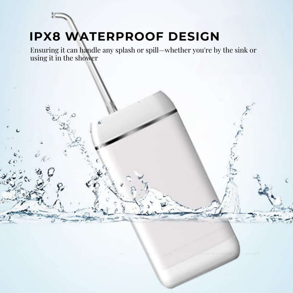 Mini Water Flosser Rechargeable Cordless Cleaner - Travel Oral Irrigator White