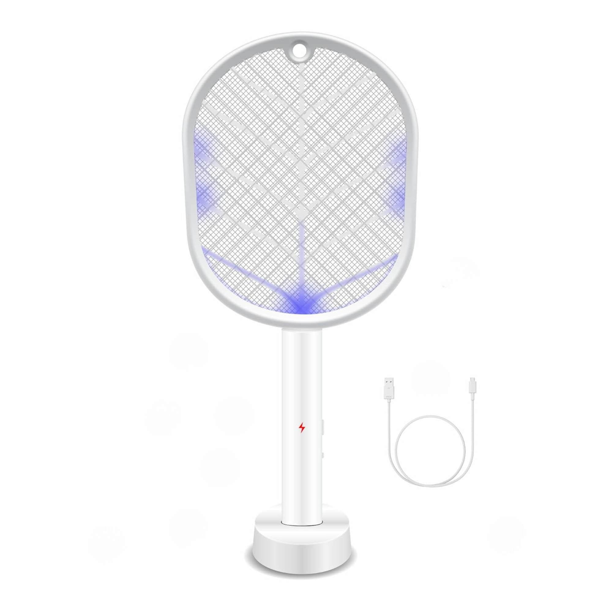 2 in 1 Rechargeable Mosquito Swatter - Electronic Fly Insect Bug Zapper Racket