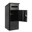 Parcel Delivery Drop Box Mailbox - Secure Home Package Locker 38x38x90cm Black-2