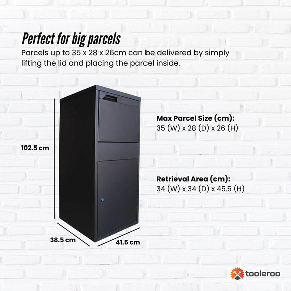 Parcel Delivery Drop Box Mailbox - Home Package Post Locker 41.5x38.5x102.5cm