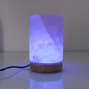 USB Colour Changing Salt Himalayan Lamp - Cylinder Shape Pink Rock LED Light-3
