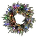 Christabelle 61cm Christmas Wreath Snowy Stamford Spruce with Coloured LED Lights Front Door Decoration Ornament-4