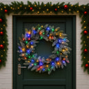 Christabelle 76cm Christmas Wreath Snowy Stamford Spruce with LED Lights Front Door Decoration Ornament-6