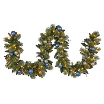Christabelle 274cm Blue Collection Multicolour Pre-Lit Christmas Garland - 0