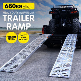 Kartrite 2x Aluminium Folding Loading Ramps ATV Motorbike - 0
