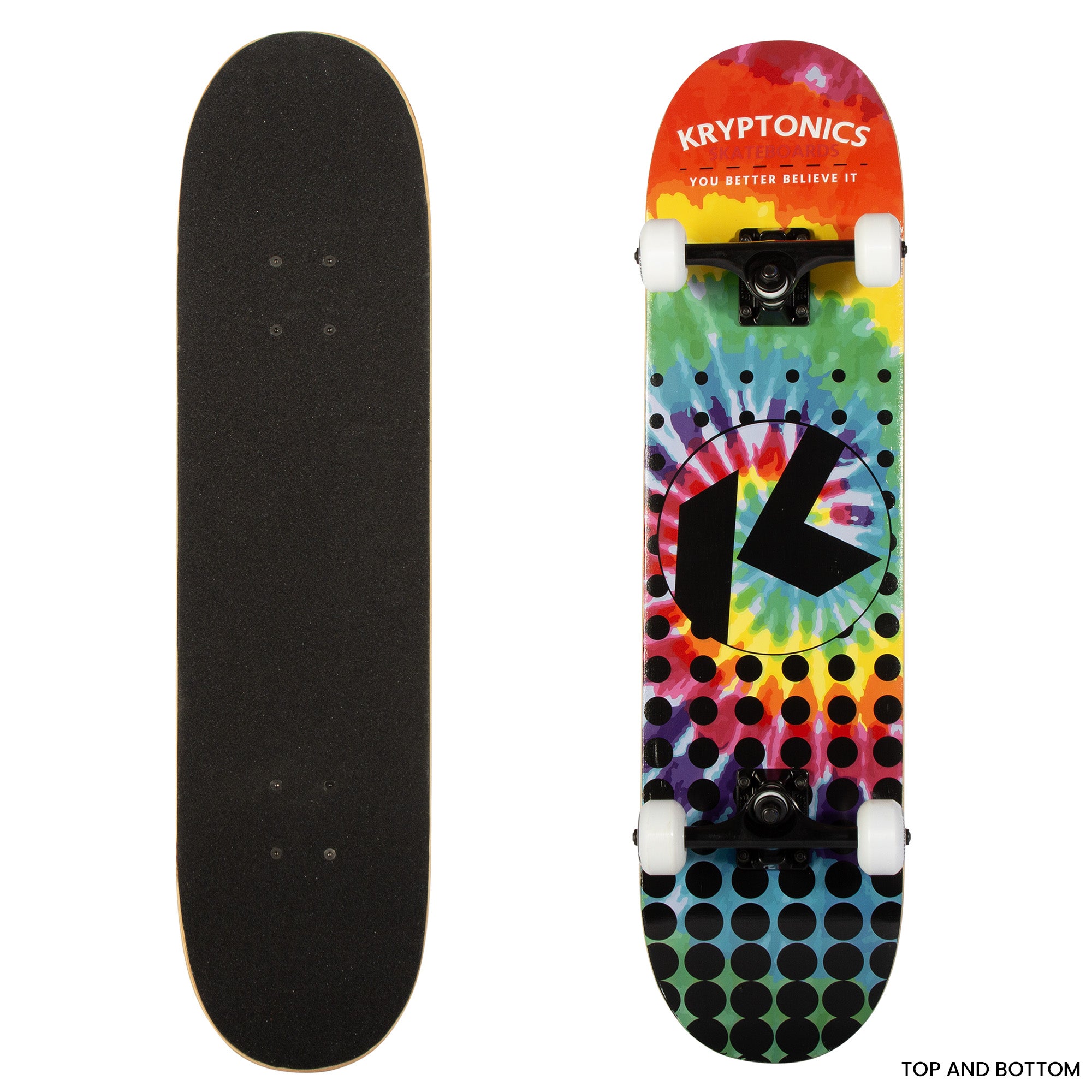 Kryptonics 31-inch Star Series Complete Skateboard Rainbow Dot - 0