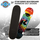 Kryptonics 31-inch Star Series Complete Skateboard Rainbow Dot-7