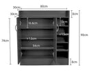 Sarantino 21 Pairs Shoe Cabinet Rack Storage Organiser 80 x 30 x 90cm in Black-7
