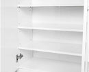Sarantino 21 Pairs Shoe Cabinet Storage Organiser Shelf 2 Doors 80 x 30 x 90cm in White-2