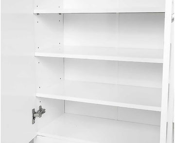 Sarantino 21 Pairs Shoe Cabinet Storage Organiser Shelf 2 Doors 80 x 30 x 90cm in White - 0