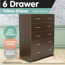 Sarantino Tallboy Dresser 6 Chest Of Drawers Cabinet Storage 85 x 39.5 x 105 in Brown-5