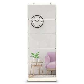 Sarantino 24 Pairs Shoe Cabinet Rack Storage Cupboard Organiser Shelf 5 Level Drawers - 0