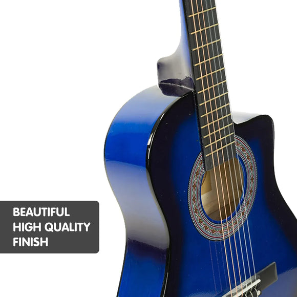 Karrera Childrens 34in Wooden Acoustic Guitar Kids - Blue
