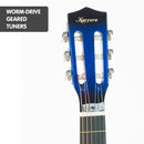 Karrera Childrens 34in Wooden Acoustic Guitar Kids - Blue-5