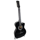 Karrera 38in Pro Cutaway Acoustic Guitar with Carry Bag - Black-1
