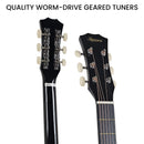 Karrera 38in Pro Cutaway Acoustic Guitar with Carry Bag - Black-8