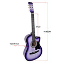 Karrera 38in Cutaway Acoustic Guitar with guitar bag - Purple Burst-4