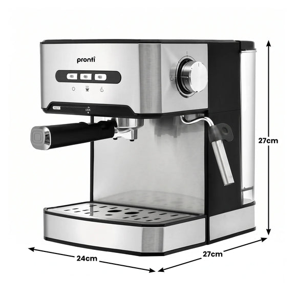 Pronti 1.6L Automatic Coffee Espresso Machine with Steam Frother