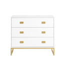 Sarantino Amara Chest of Drawers Tallboy Dresser in White/Gold-2