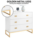 Sarantino Amara Chest of Drawers Tallboy Dresser in White/Gold-8