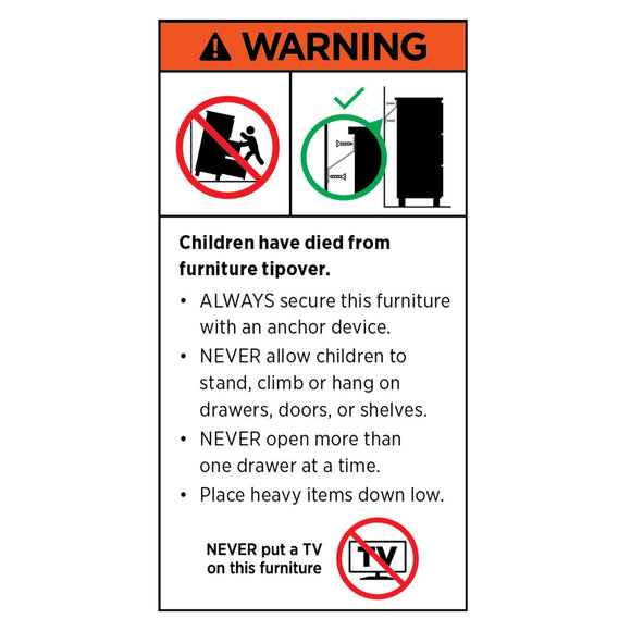 Sarantino Amara Chest of Drawers Tallboy Dresser in White/Gold