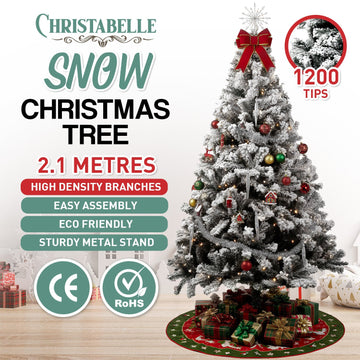Christabelle Snow-Tipped Artificial Christmas Tree 2.1m 1200 Tips - 0