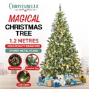 Christabelle 1.2m Pre-Lit LED Artificial Christmas Tree with Snow Tipped Needles Pine Cones Stand-2