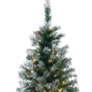 Christabelle 1.2m Pre-Lit LED Artificial Christmas Tree with Snow Tipped Needles Pine Cones Stand-6