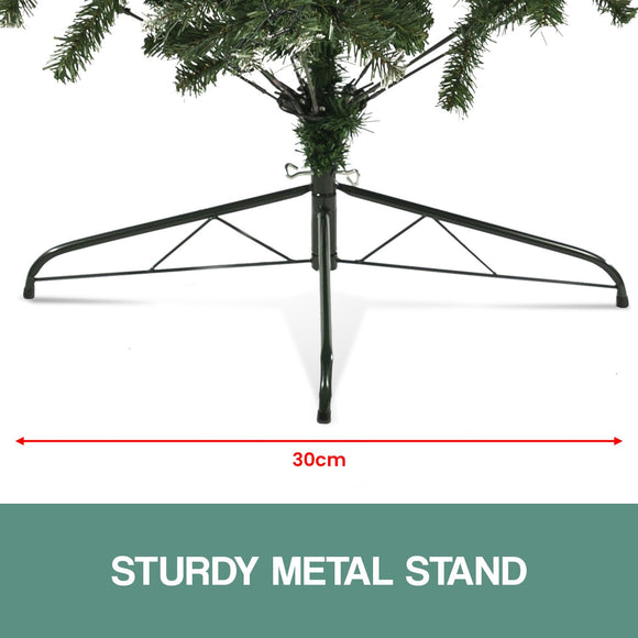 Christabelle 1.2m Pre-Lit LED Artificial Christmas Tree with Snow Tipped Needles Pine Cones Stand