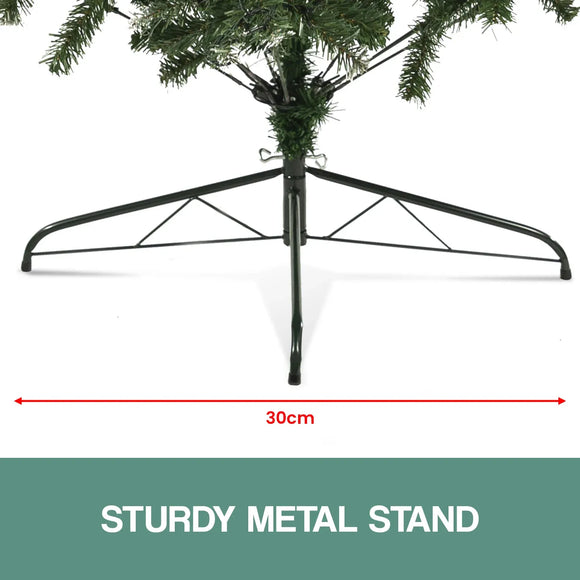Christabelle 1.2m Pre-Lit LED Artificial Christmas Tree with Snow Tipped Needles Pine Cones Stand