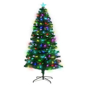 Christabelle 1.2m Pre-Lit Fibre Optic Artificial Christmas Tree with Multicolour Twinkling Star Lights