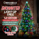 Christabelle 1.5m Pre-Lit Fibre Optic Artificial Christmas Tree with Multicolour Twinkling Star Lights-2