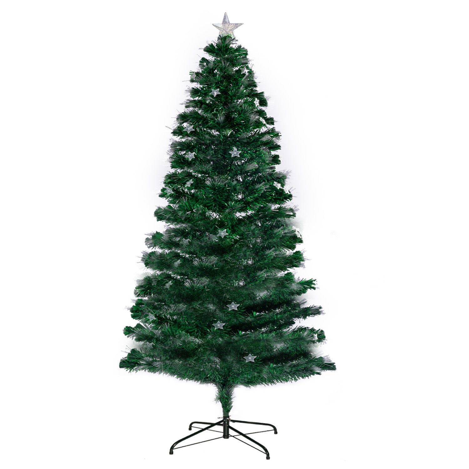 Christabelle 2.4m Enchanted Pre Lit Fibre Optic Christmas Tree Stars Xmas Decor - 0