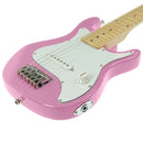 Karrera Kids Electric Guitar Junior Beginner Double Cutaway Scaled-Down Instrument for Children - Pink-3