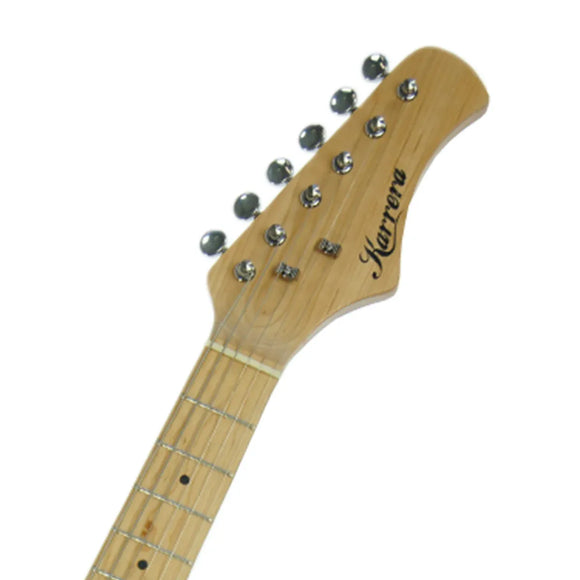 Karrera Kids Electric Guitar Junior Beginner Double Cutaway Scaled-Down Instrument for Children - Pink