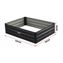 Wallaroo Garden Bed 120 x 90 x 30cm Galvanized Steel - Black-4