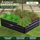 Wallaroo Garden Bed 120 x 90 x 30cm Galvanized Steel - Black-9