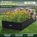 Wallaroo 150 x 90 x 30cm Galvanized Steel Garden Bed - Black-9