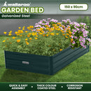 Wallaroo Garden Bed 150 x 90 x 30cm Galvanized Steel - Green-9