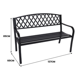 Wallaroo Steel Outdoor Garden Bench - Diamond - 0