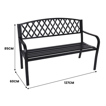 Wallaroo Steel Outdoor Garden Bench - Diamond - 0