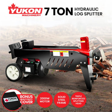 Yukon 7 Ton Electric Log Splitter With Side Protectors Axe Wood Cutter - 0