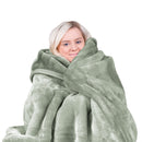 Laura Hill 800-GSM Mink Blanket Queen Size Double-Sided Soft Plush Bed Faux Throw Rug 220 X 240cm Heavy Sage-1