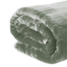 Laura Hill 800-GSM Mink Blanket Queen Size Double-Sided Soft Plush Bed Faux Throw Rug 220 X 240cm Heavy Sage - 0