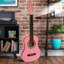 Karrera 34in Acoustic Childrens Wooden Guitar - Pink-8