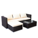 Sarantino 5pc Modular Outdoor Lounge Set PE Rattan - Brown-1