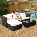 Sarantino 5pc Modular Outdoor Lounge Set PE Rattan - Brown-11
