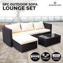 Sarantino 5pc Modular Outdoor Lounge Set PE Rattan - Brown-12